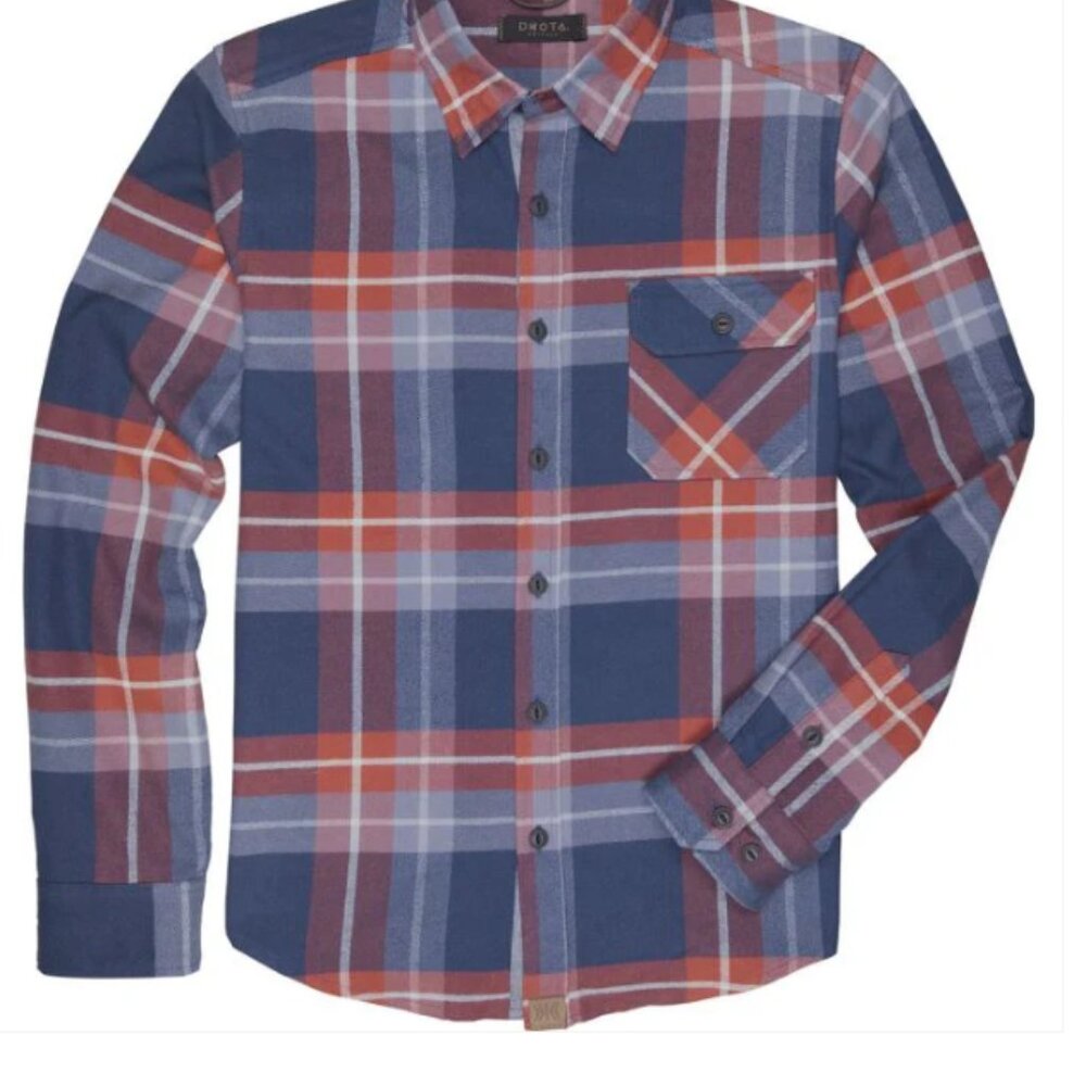 Dakota Grizzly Brock Flag Button Up Flannel NWT Small